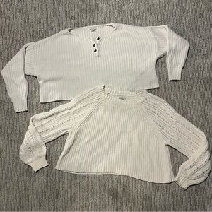 American Eagle Outfitters Cream Sweaters